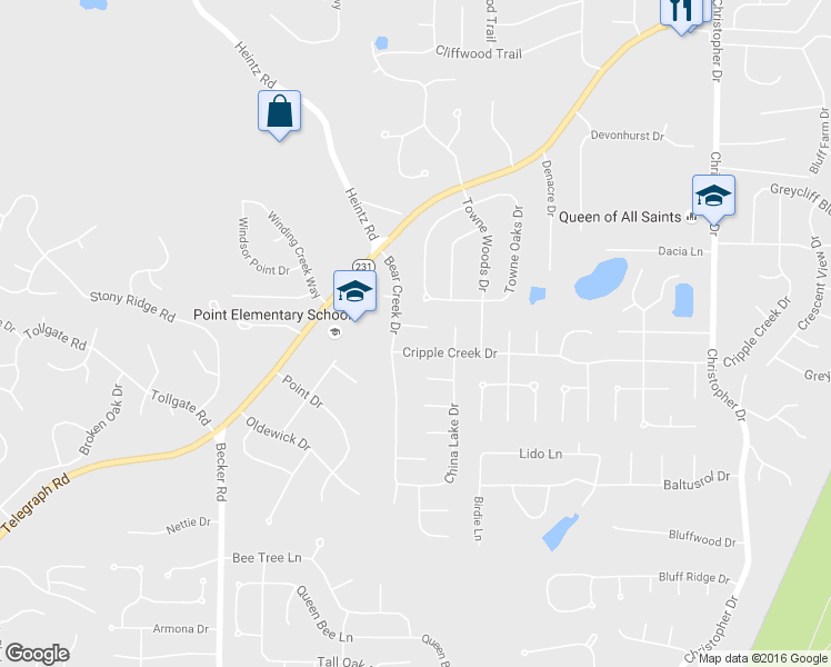 map of restaurants, bars, coffee shops, grocery stores, and more near 2740 Sand Springs Drive in Saint Louis