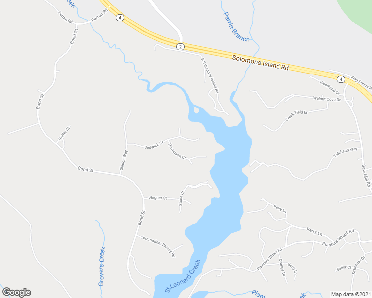 map of restaurants, bars, coffee shops, grocery stores, and more near 1151 Thompson Court in Saint Leonard