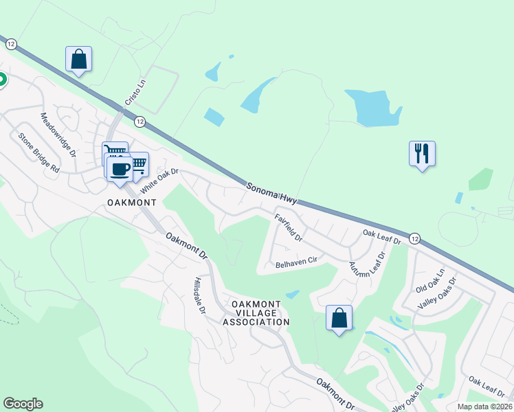 map of restaurants, bars, coffee shops, grocery stores, and more near 6737 Wintergreen Court in Santa Rosa