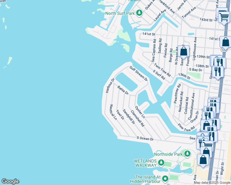 map of restaurants, bars, coffee shops, grocery stores, and more near 512 Nautical Lane in Ocean City