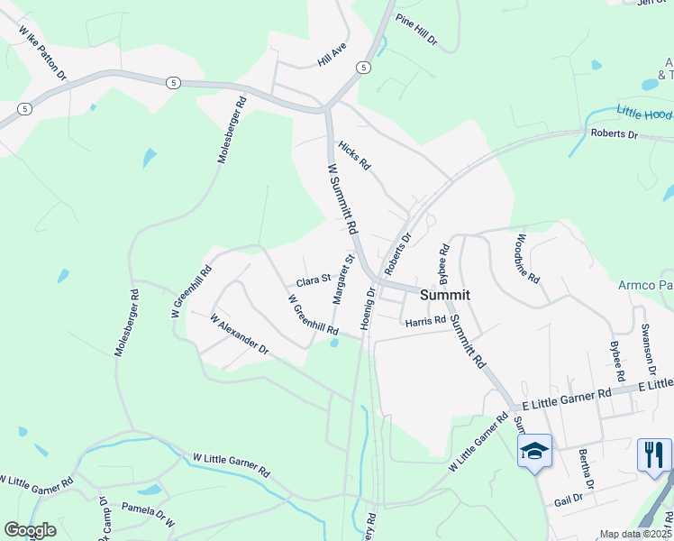 map of restaurants, bars, coffee shops, grocery stores, and more near 6028-6098 Margaret Street in Ashland
