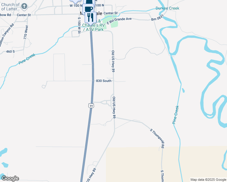 map of restaurants, bars, coffee shops, grocery stores, and more near Old Highway 89 in Marysvale