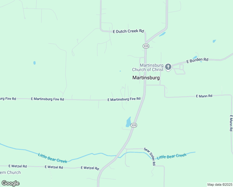 map of restaurants, bars, coffee shops, grocery stores, and more near 4996-5050 East Martinsburg Fire Road in New Pekin