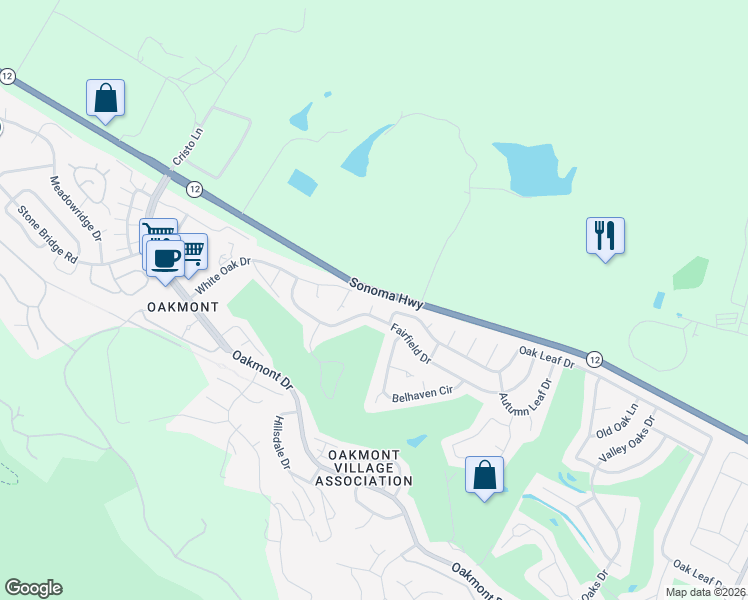 map of restaurants, bars, coffee shops, grocery stores, and more near 6737 Wintergreen Court in Santa Rosa