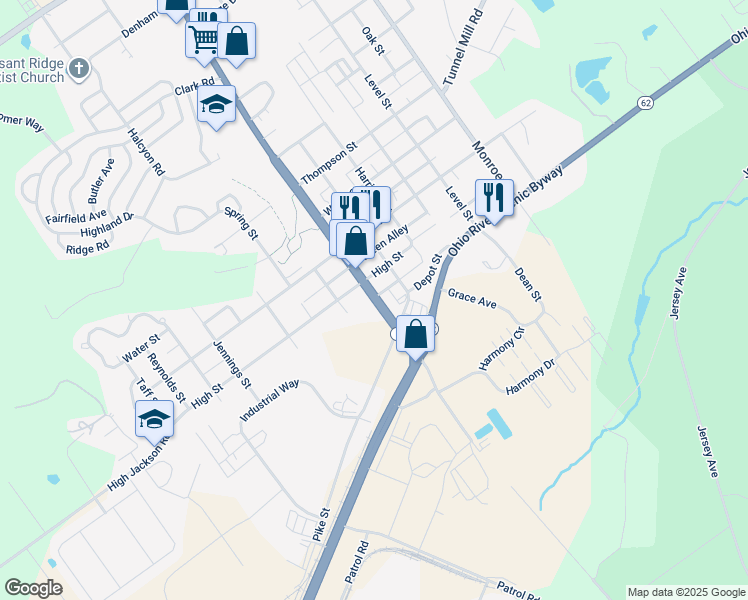 map of restaurants, bars, coffee shops, grocery stores, and more near 167 Highway 3 in Charlestown