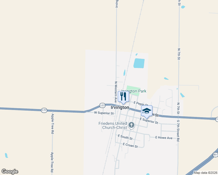 map of restaurants, bars, coffee shops, grocery stores, and more near 206 West Hoffman Street in Irvington