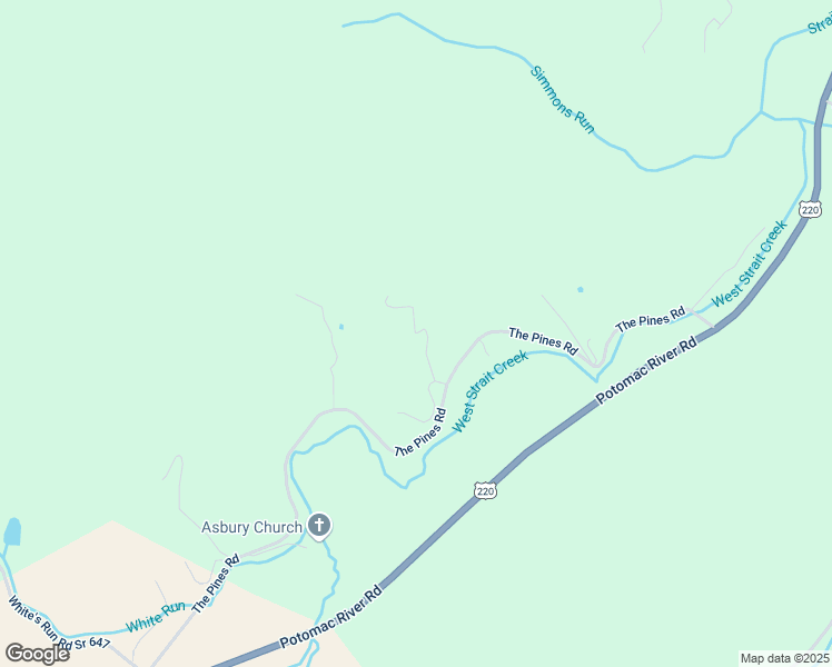 map of restaurants, bars, coffee shops, grocery stores, and more near Great Pains Lane in Highland County