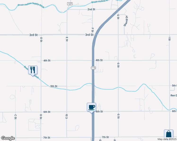 map of restaurants, bars, coffee shops, grocery stores, and more near 455 Colorado 115 in Penrose