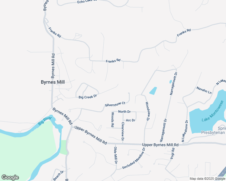 map of restaurants, bars, coffee shops, grocery stores, and more near 6636 Big Creek Drive in Byrnes Mill