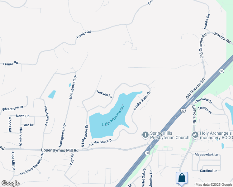map of restaurants, bars, coffee shops, grocery stores, and more near 6252 North Lakeshore Drive in Byrnes Mill