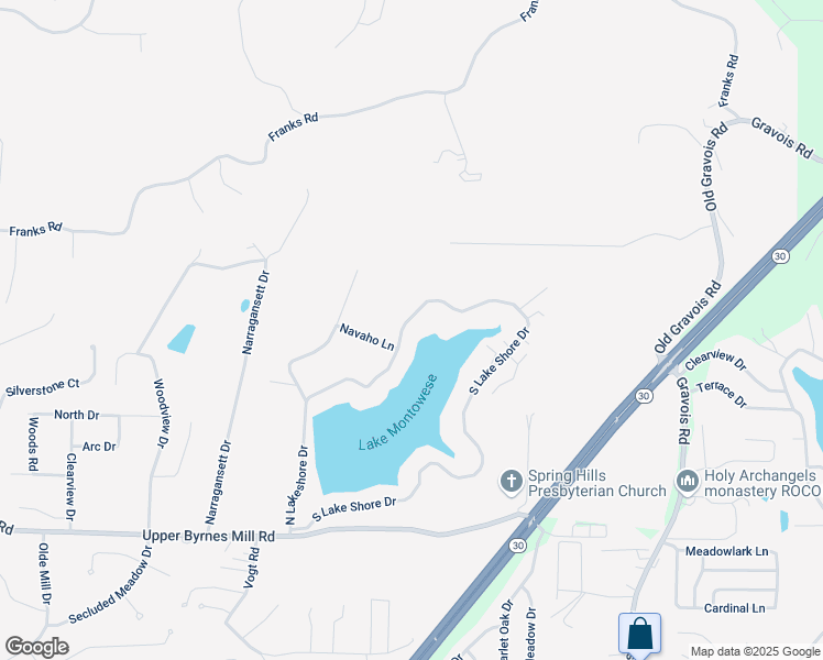 map of restaurants, bars, coffee shops, grocery stores, and more near 6252 North Lakeshore Drive in Byrnes Mill