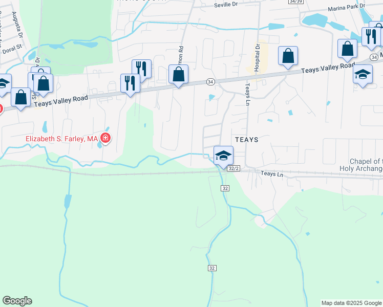 map of restaurants, bars, coffee shops, grocery stores, and more near 33 White Rock Dr in Hurricane