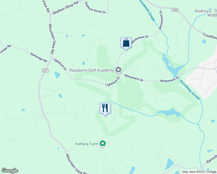 map of restaurants, bars, coffee shops, grocery stores, and more near 2 Gristmill Drive in Stafford