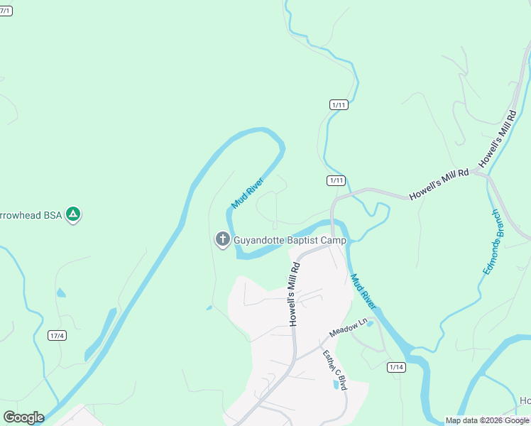 map of restaurants, bars, coffee shops, grocery stores, and more near Christian Camp Rd in Ona