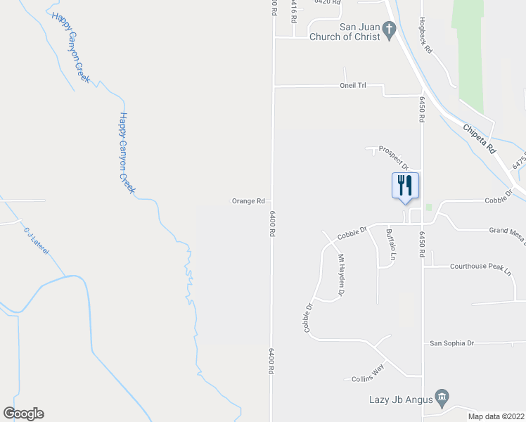 map of restaurants, bars, coffee shops, grocery stores, and more near 63987 Orange Road in Montrose