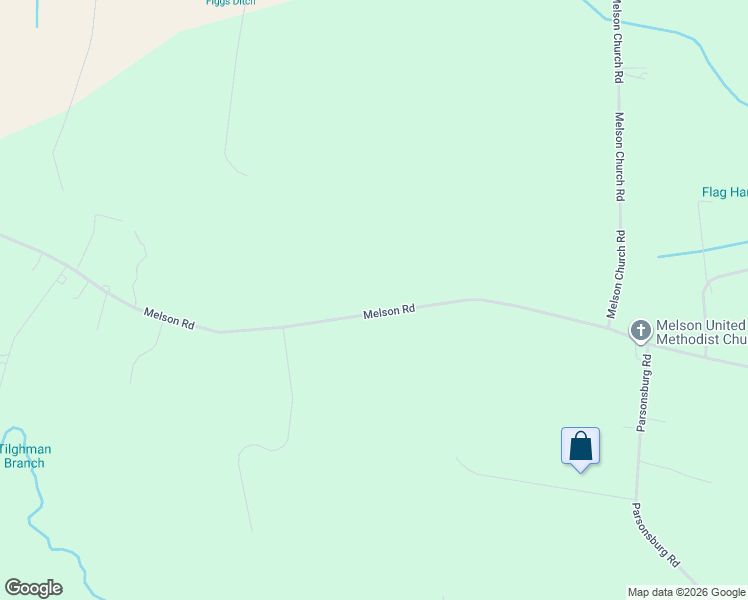 map of restaurants, bars, coffee shops, grocery stores, and more near 32353 Melson Road in Delmar