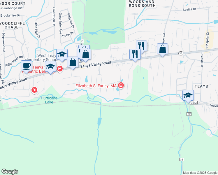map of restaurants, bars, coffee shops, grocery stores, and more near 4011 Chelsea Corner in Hurricane