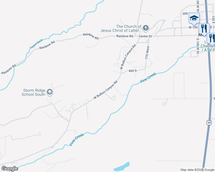 map of restaurants, bars, coffee shops, grocery stores, and more near 515-713 West Bullion Canyon Road in Marysvale