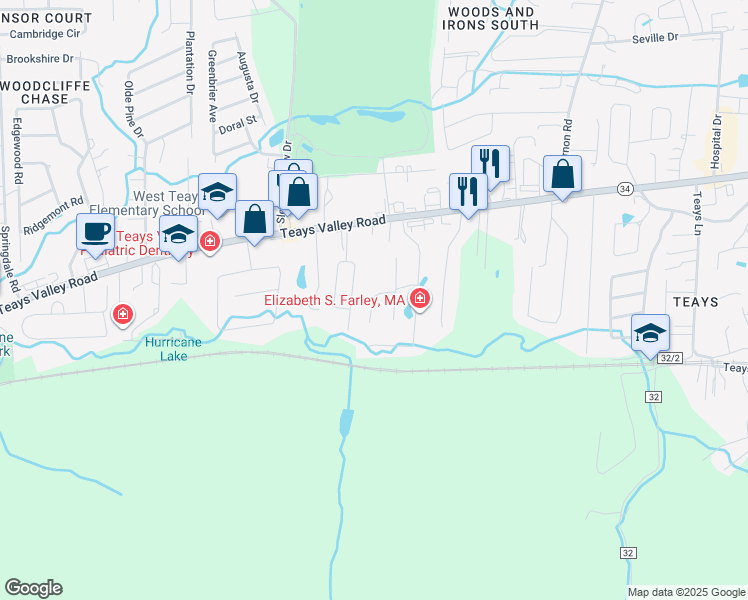 map of restaurants, bars, coffee shops, grocery stores, and more near 4011 Chelsea Corner in Hurricane