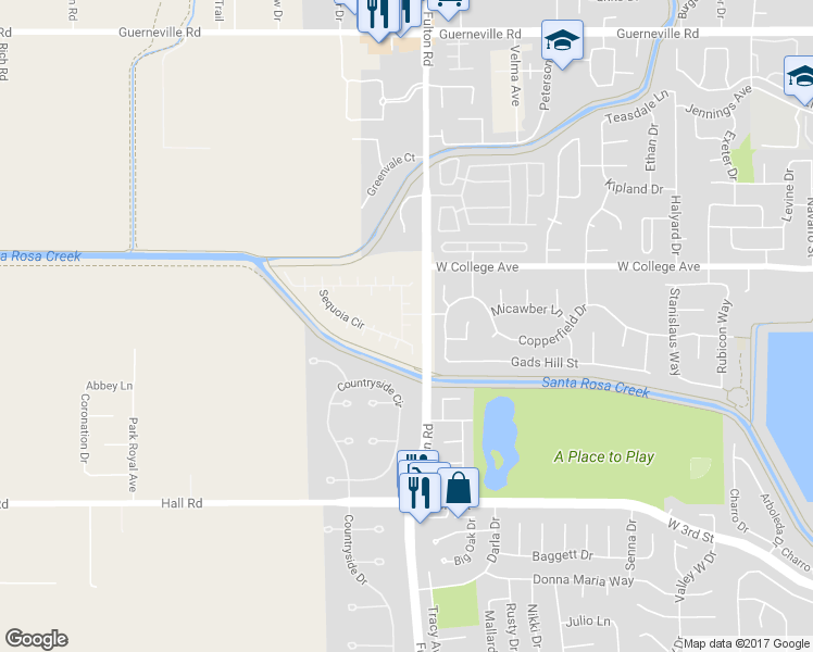 map of restaurants, bars, coffee shops, grocery stores, and more near 184 Sequoia Circle in Santa Rosa