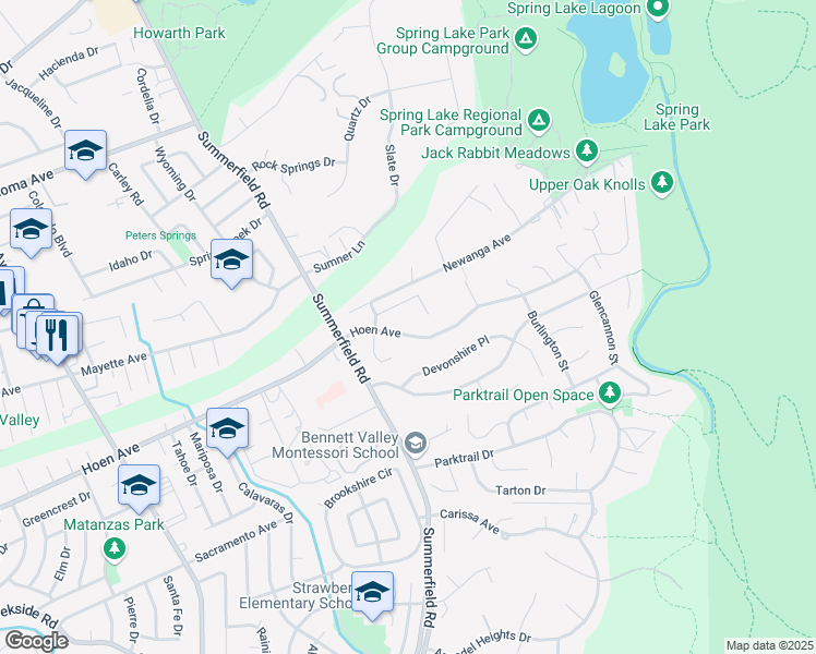 map of restaurants, bars, coffee shops, grocery stores, and more near 4847 Hoen Avenue in Santa Rosa