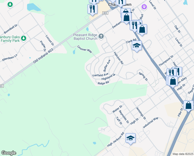 map of restaurants, bars, coffee shops, grocery stores, and more near 332 Highland Drive in Charlestown