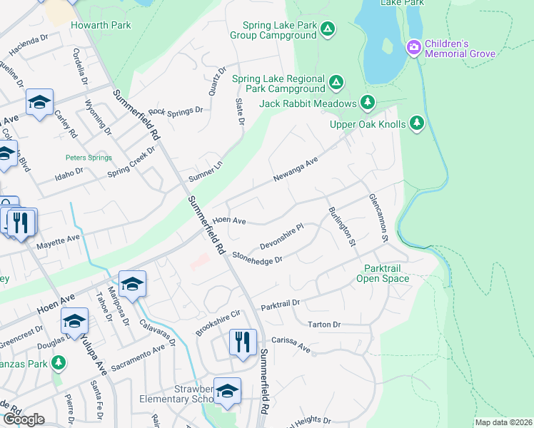 map of restaurants, bars, coffee shops, grocery stores, and more near 4855 Hoen Avenue in Santa Rosa