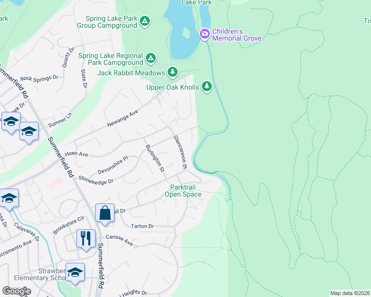 map of restaurants, bars, coffee shops, grocery stores, and more near 4820 Glencannon Street in Santa Rosa