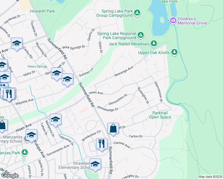 map of restaurants, bars, coffee shops, grocery stores, and more near 4855 Hoen Avenue in Santa Rosa