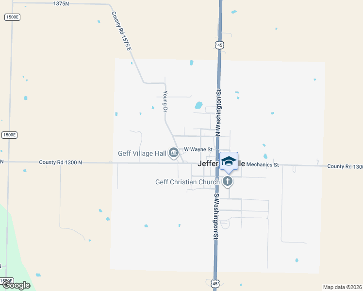map of restaurants, bars, coffee shops, grocery stores, and more near 200-238 West Wayne Street in Jeffersonville