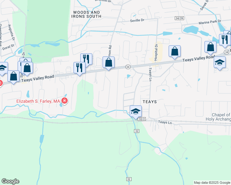 map of restaurants, bars, coffee shops, grocery stores, and more near 1-33 White Rock Dr in Hurricane