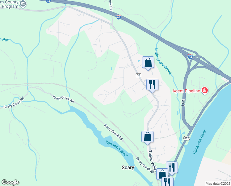 map of restaurants, bars, coffee shops, grocery stores, and more near 235 Poplar Drive in Teays Valley