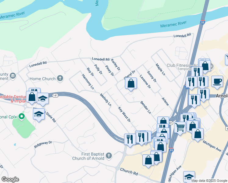 map of restaurants, bars, coffee shops, grocery stores, and more near in 