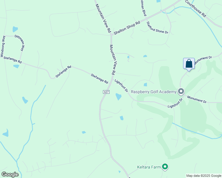 map of restaurants, bars, coffee shops, grocery stores, and more near 1756 Mountain View Road in Stafford