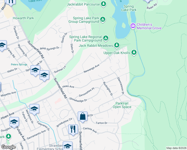 map of restaurants, bars, coffee shops, grocery stores, and more near 4619 Burlington Place in Santa Rosa