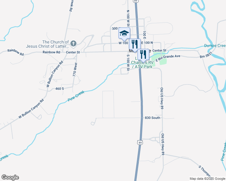 map of restaurants, bars, coffee shops, grocery stores, and more near 500 South in Marysvale