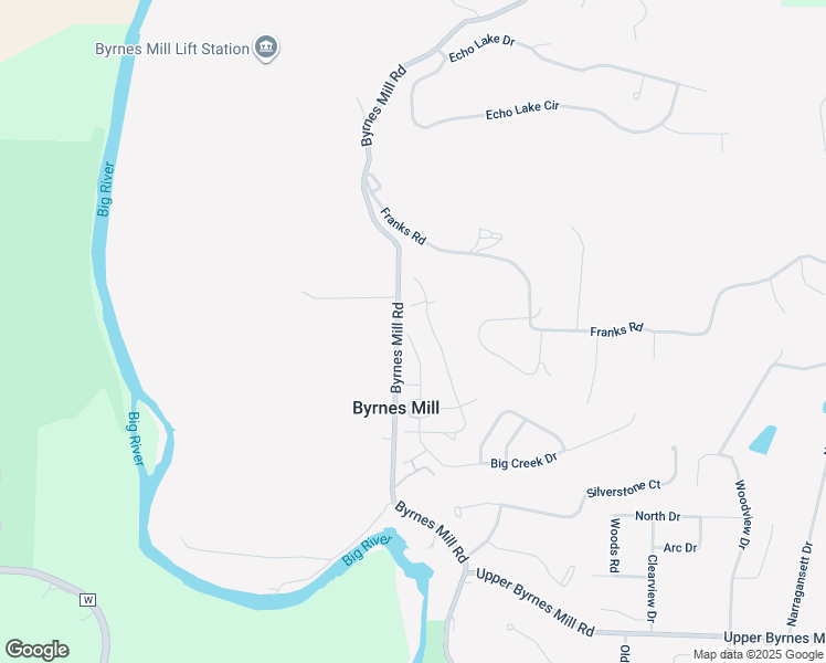 map of restaurants, bars, coffee shops, grocery stores, and more near 3500 Greenfield Drive in Byrnes Mill