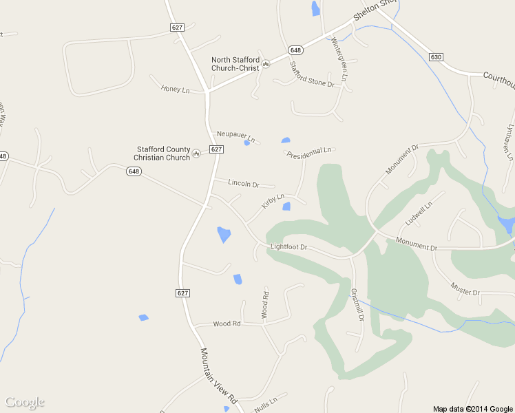 map of restaurants, bars, coffee shops, grocery stores, and more near 21 Kirby Lane in Stafford