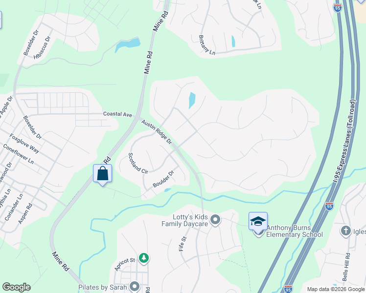map of restaurants, bars, coffee shops, grocery stores, and more near 2 Lafayette Street in Stafford