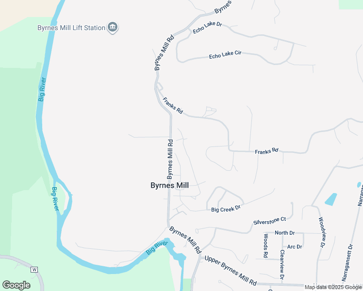 map of restaurants, bars, coffee shops, grocery stores, and more near 3531 West Fork Drive in Byrnes Mill
