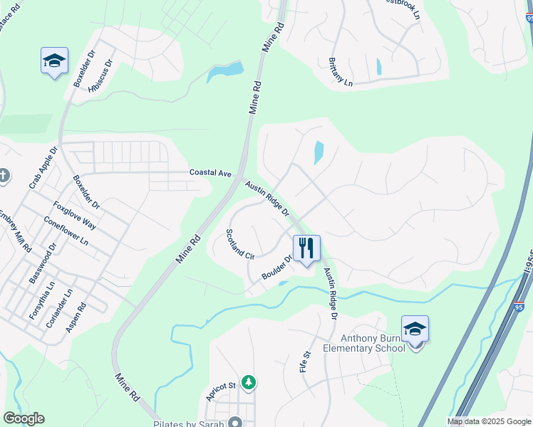 map of restaurants, bars, coffee shops, grocery stores, and more near 11 Country Court in Stafford