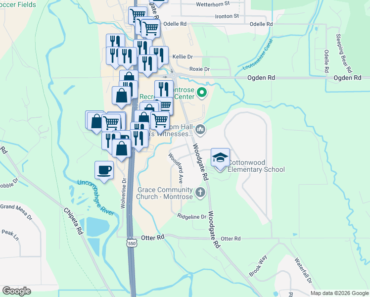 map of restaurants, bars, coffee shops, grocery stores, and more near 3424 Woodbridge Place in Montrose