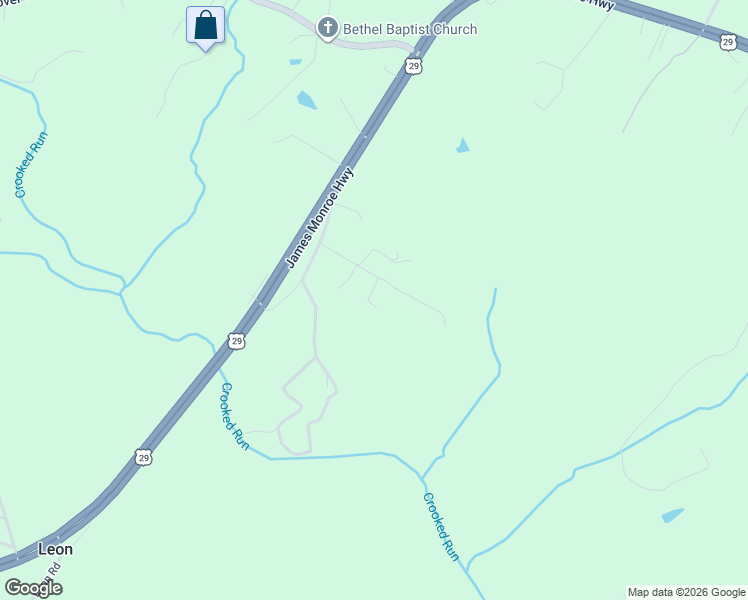 map of restaurants, bars, coffee shops, grocery stores, and more near 6360 Tharp Road in Culpeper