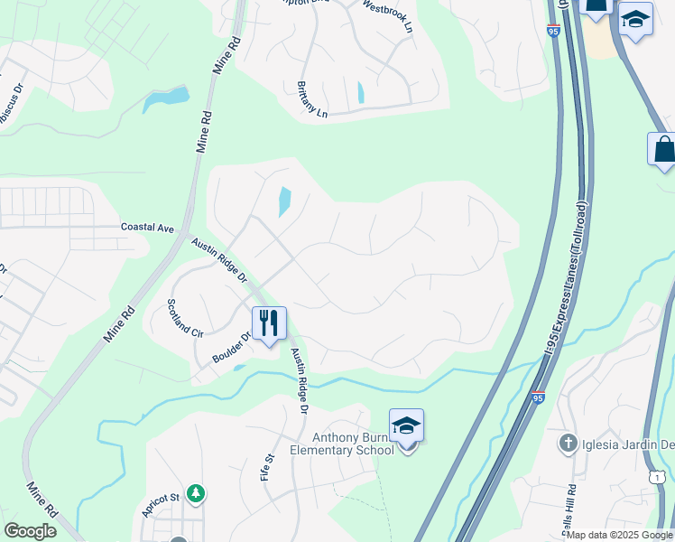 map of restaurants, bars, coffee shops, grocery stores, and more near 8 York Court in Stafford