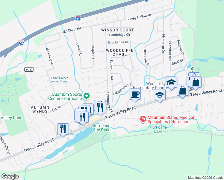 map of restaurants, bars, coffee shops, grocery stores, and more near 26 Collingwood Rd in Hurricane