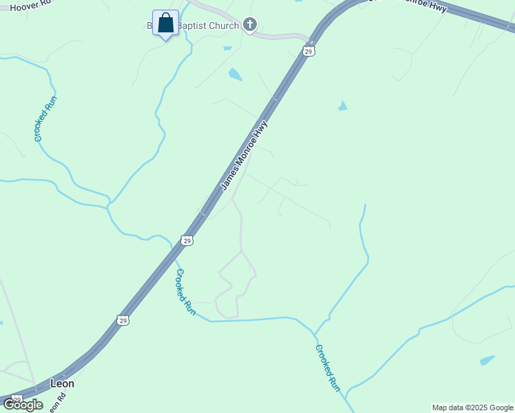 map of restaurants, bars, coffee shops, grocery stores, and more near 6348 Tharp Road in Culpeper