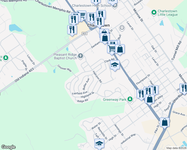 map of restaurants, bars, coffee shops, grocery stores, and more near 203 Marshall Drive in Charlestown