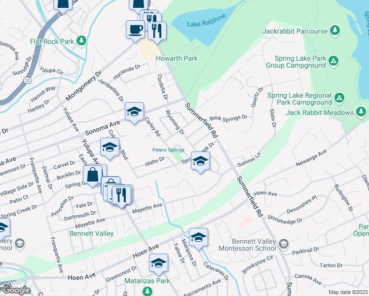 map of restaurants, bars, coffee shops, grocery stores, and more near 834 Carley Road in Santa Rosa