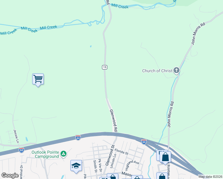 map of restaurants, bars, coffee shops, grocery stores, and more near 1647 Glenwood Road in Milton