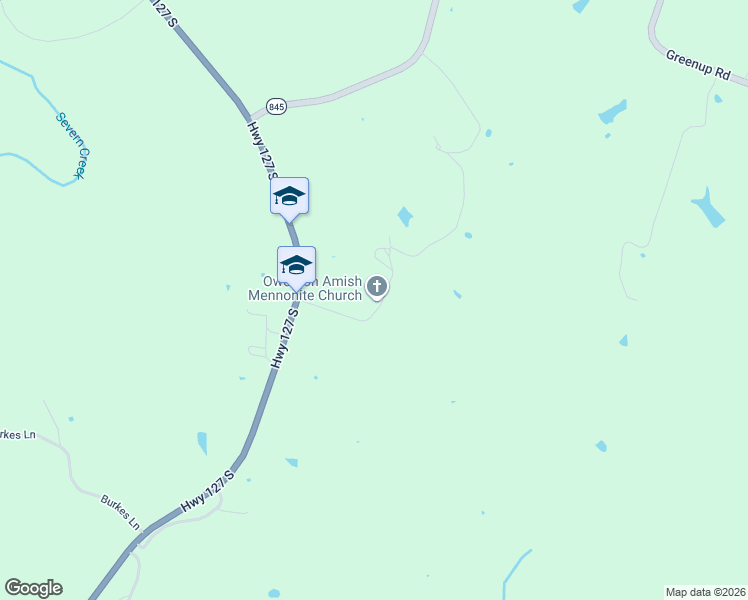map of restaurants, bars, coffee shops, grocery stores, and more near 7840 Old US 127 Road in Owenton